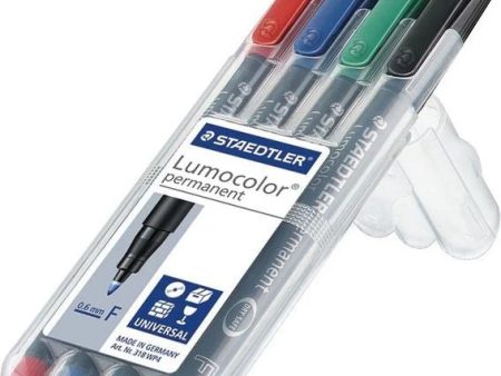 STAEDTLER Universalstift Lumocolor® permanent F, 4er Set farbig Supply