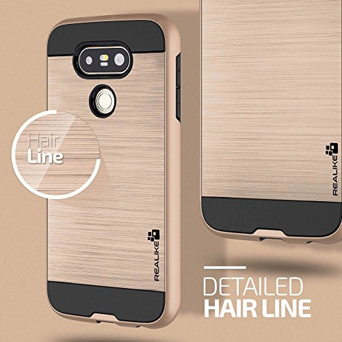 LG G5 Cover, REALIKE™ Premium {Imported} Shock Proof Protective Dual Layer Case for LG G5 (Simply Fit Series) - (Gold) Online now