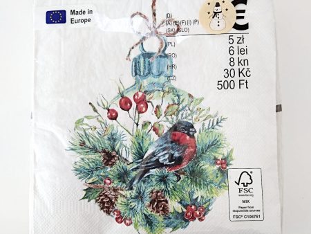 Servietten mit Weihnachtskugel - 20 Stück, 33x33cm 3-lagig Online Hot Sale