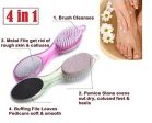 4 in 1 Multi use Pedicure Paddle Brush - 4 Step Pedicure (Cleanse, Scrub, File and Buff) - (Color may vary) For Sale