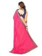 Panchratna Women S Pink and Cream georegette ethnic saree with blouse piece material... For Sale