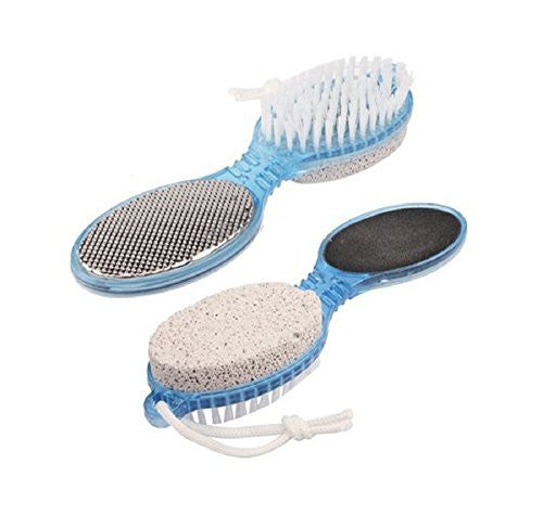 4 in 1 Multi use Pedicure Paddle Brush - 4 Step Pedicure (Cleanse, Scrub, File and Buff) - (Color may vary) For Sale