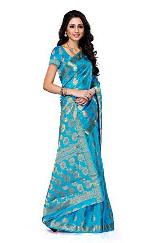 Mimosa Women S Tussar Silk Saree With Blouse,Color:Ananda(3188-104-TUS-AND) Online