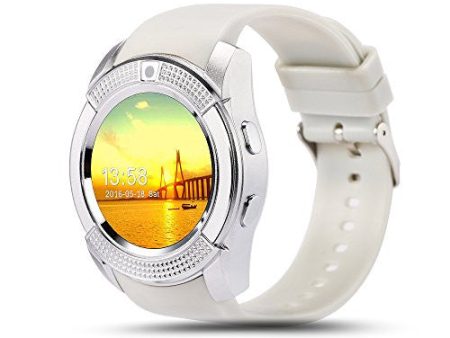 Bingo C6 White Smartwatch With Heart Rate Monitoring, Bluetooth and Sim Enabling Feature Cheap