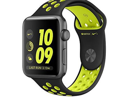 Apple Watch 42mm Nike+ (Series-2) Space Gray Aluminum Case with Black Volt Nike Sport Band Hot on Sale