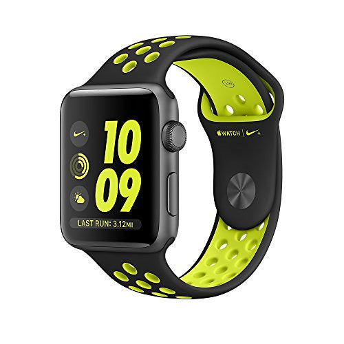 Apple Watch 42mm Nike+ (Series-2) Space Gray Aluminum Case with Black Volt Nike Sport Band Hot on Sale