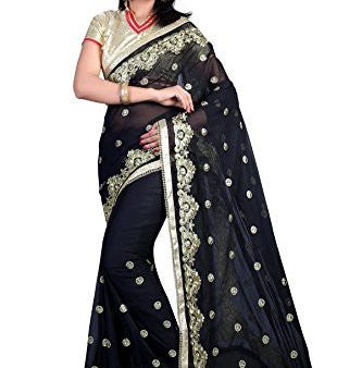 B Bella Creation Women s Georgette Saree (BLACK_C_PALLU01_Black_Free size) Online Hot Sale