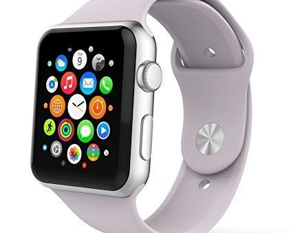 Apple Watch Sport Band 38mm, BRG Soft Silicone Replacement Sport Strap iWatch Band with Pin-and-Tuck for Apple Watch 38mm Models - M L Lavender For Cheap