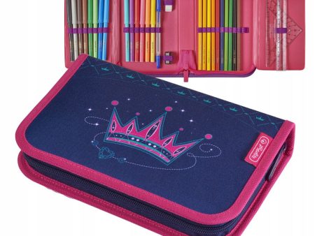 Estuche escolar, 31 piezas, Corona    Schüleretui mit 2 Klappen 31 tlg.  Crown Online Sale