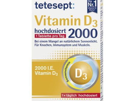 tetesept Vitamine D3-tabletten, hochdosiert 2000   Tabletas de vitamina D3 dosis alta, 50 piezas Hot on Sale